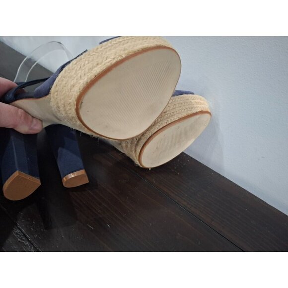 Just Fab Blue Strappy Pumps/Pre-owned, Sz 7 EUC - Picture 7 of 11